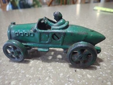 Antique 5.5" AC Williams? Original Cast Iron Green Boat Tail Racer