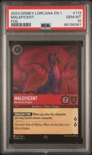 Maleficent Monstrous Dragon FOIL 113 PSA 10 GEM MINT - 2023 Disney Lorcana