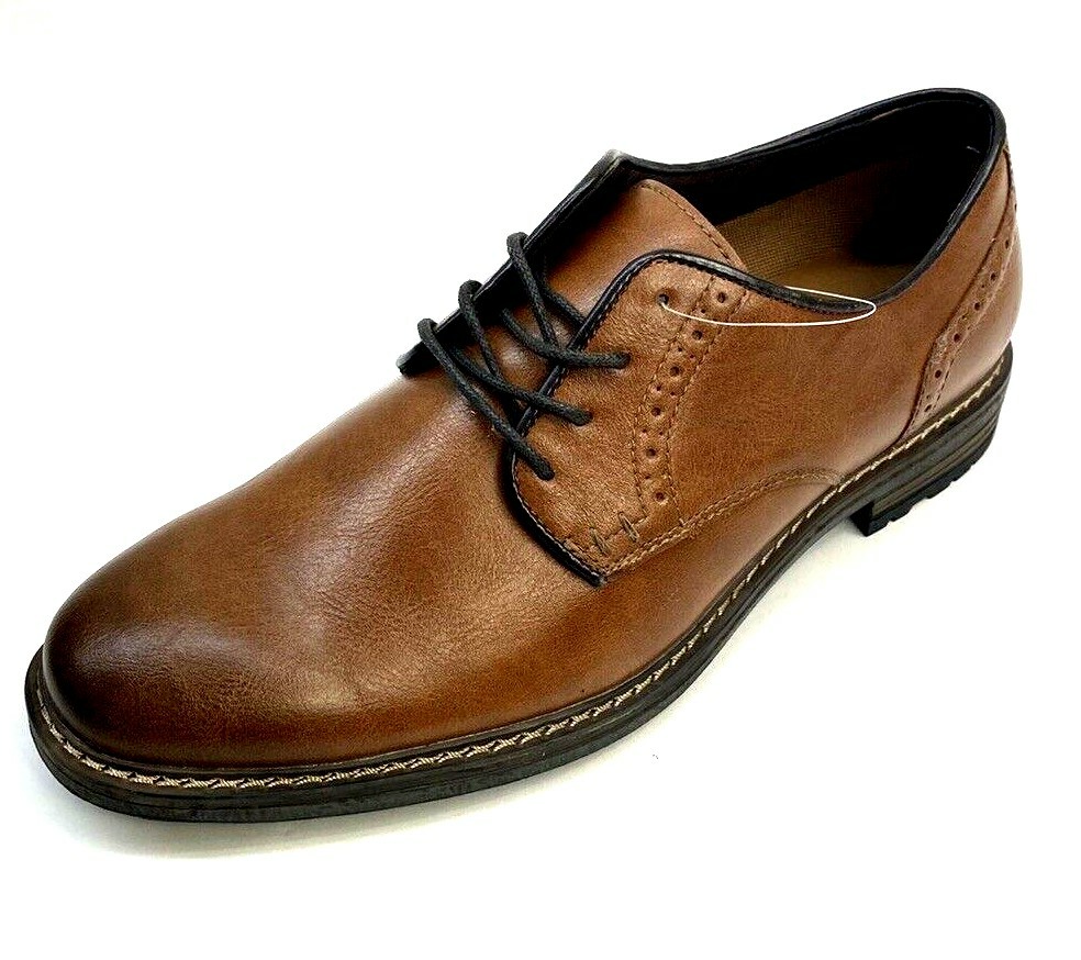 MENS Oxford Lace Up Brown Dress Shoe Memory Foam Smooth NWT eBay