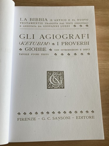 La Bibbia L'Antico E Il Nuovo Testamento, Luzzi Gi. PB VGC. (UK Seller) - 第 10/10 張圖片