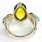 HSN Jay King Sterling Silver Green Amber and Turquoise Ring Size 10 — photo 7
