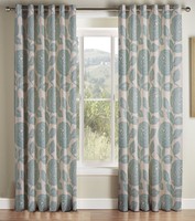 Jeff Banks Monoco Teal Lined Eyelet Headed Curtains 229183 Jeff Banks Monoco Teal Lined Eyelet Headed Curtains 229183