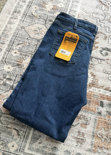 Women  s Size 10 Carhartt Rugged Relaxed Fit Straight Dark Wash Denim Jeans NWT