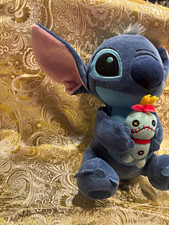 Disney Lilo  Stitch Stitch Plush Stuffed Animal Holding Scrump, Small 10 in