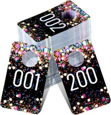 Jetec Live Plastic Number Tags, Consecutive Reusable Normal and Multicolor 