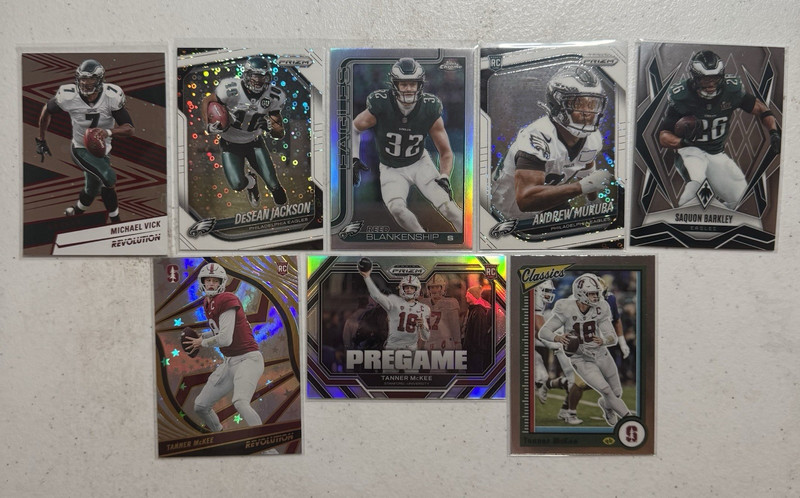 Panini NFL Philadelphia Eagles 8-Card Lot Rookie Prizm Revolution Saquon Vick