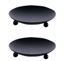 pcs Iron Plate Candle Holder 4.3 Inch Candle Stand for Taper Candles 2 Black