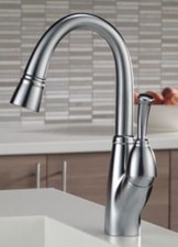Delta 999-AR-DST High-Arc Pull-Down Bar/Prep Kitchen Faucet - Arctic Stainless