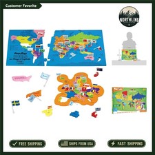 Mapology World Map Puzzle with Flags Capitals Fun Educational Toy 5-13