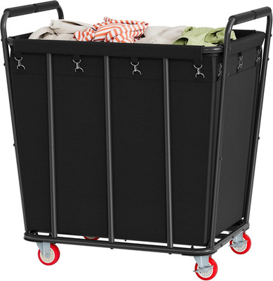Hoctieon Large Laundry Cart with Wheels, 400L Heavy Duty Laundry Basket Organize