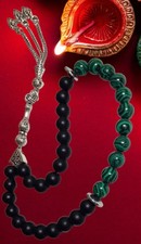 Gebetskette Islam💎Tesbih Gebetskette mit 33 Perlen Malachit Onyx Misbaha Zikir.
