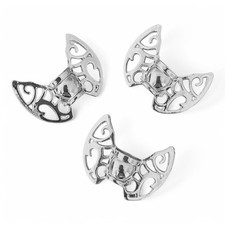 3 Filigree Silver Angel Wings Butterfly Spacer Beads 30x22mm Jewelry Findings