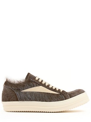 Rick Owens - Men - Vintage hairy low top sneakers - Indigo/Milk/Mil