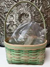LONGABERGER~2021~JADITE MINT~EASTER BASKET  & HARD PROTECTOR~VERY RARE~BRAND NEW