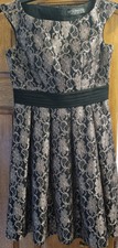Little Mistress Ladies Black With Gold Lace Detailing Size 10