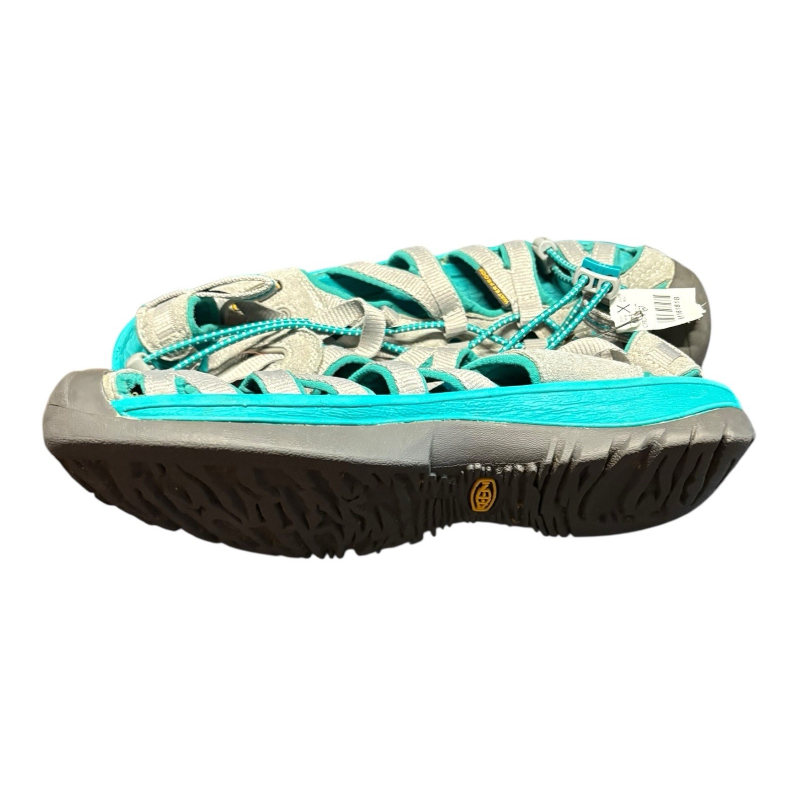 Sandali Keen donna 8 5 sportivi con coulisse pescatore 1003717 tessuto grigio blu