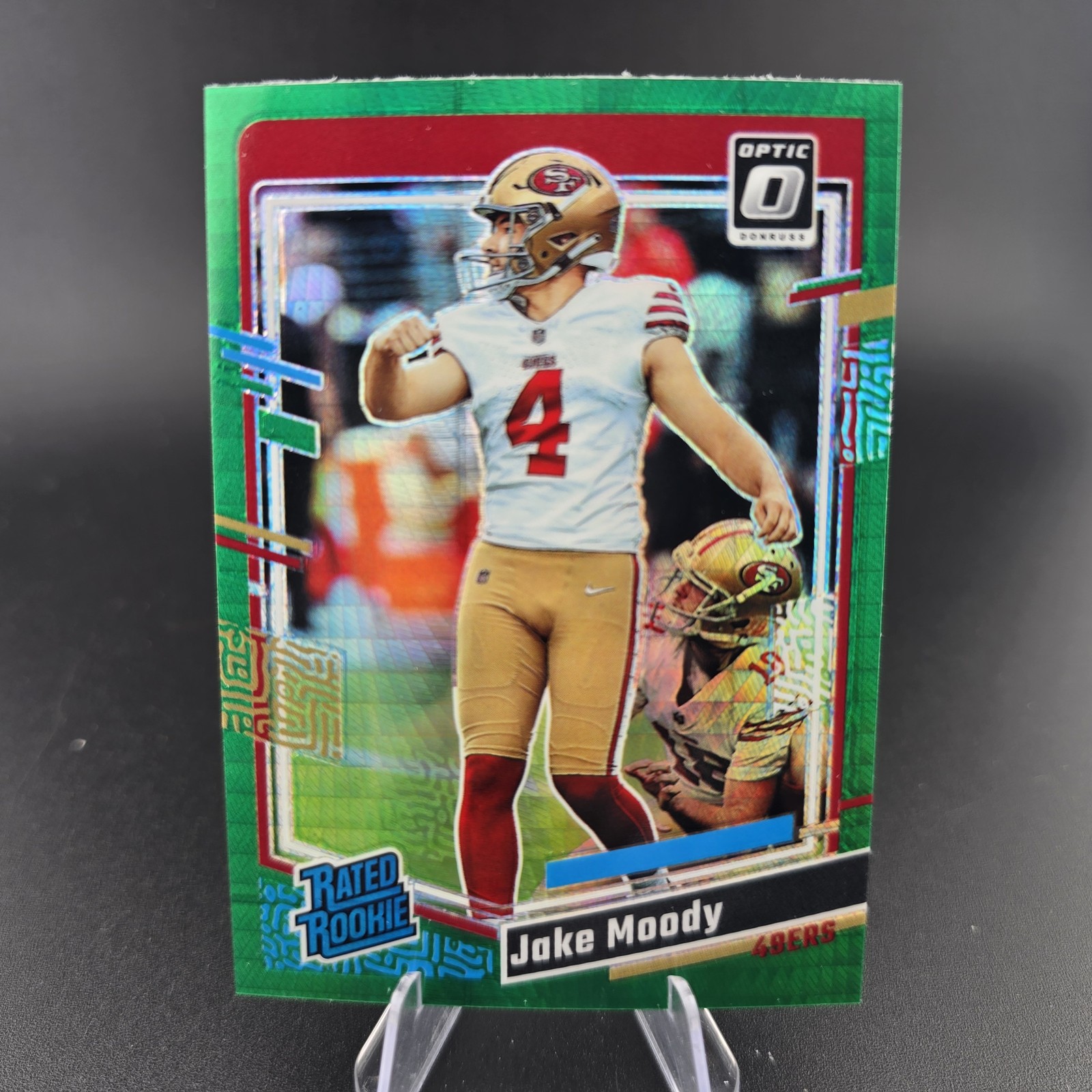 2023 Panini Donruss Optic - Rated Rookie Jake Moody #289 Green Hyper Prizm (RC)