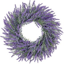 22 Inch Summer Spring Wreaths for Front Door Romance Lavender Wreath, Elegant...