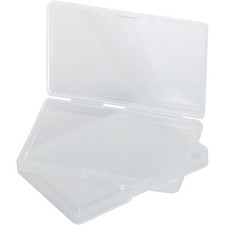 2 Pack Small Clear Plastic Containers with Lids, Rectangle Storage Box Organizer