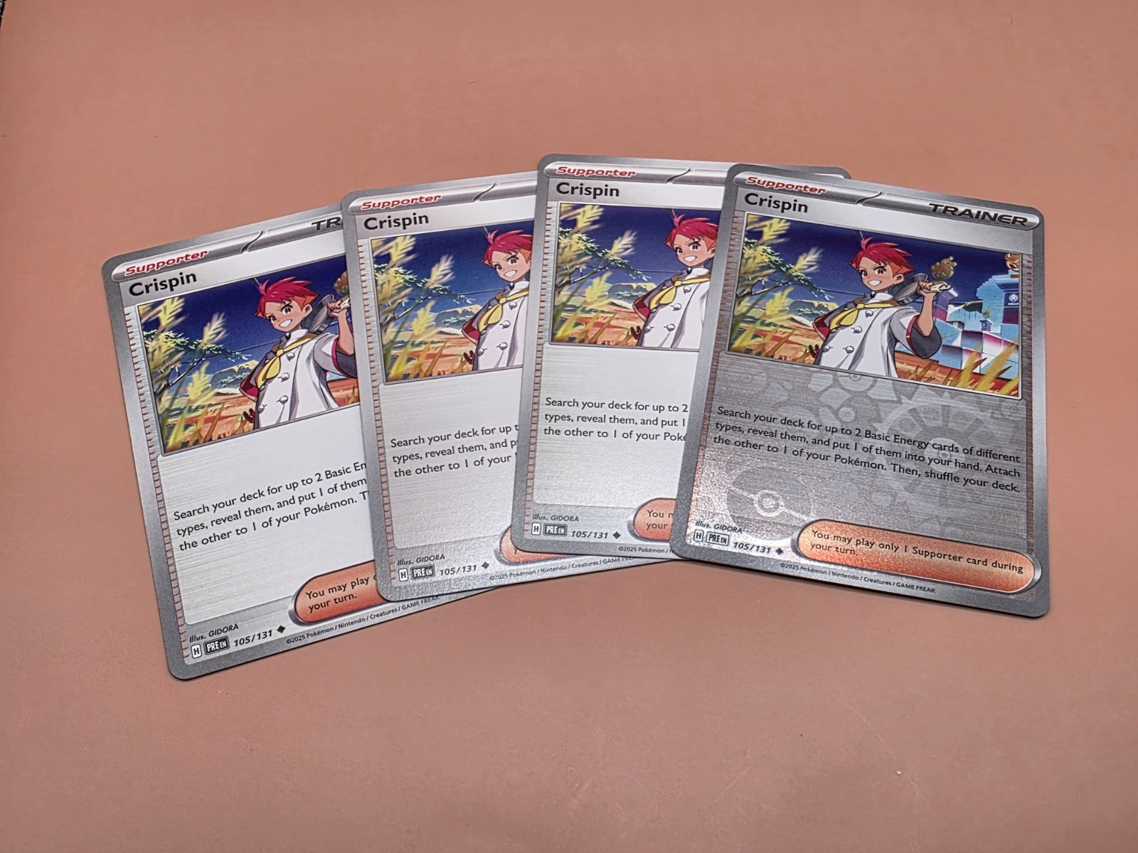 4x Crispin 105/131 Prismatic Evolutions Pokemon Playset x4