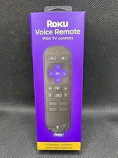 Roku Voice Remote With TV controls. TV power, volume, and mute buttons.