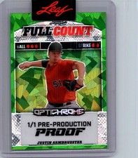 Justin Armbruester 2024 Leaf Baseball 1/1 Pre Production Proof