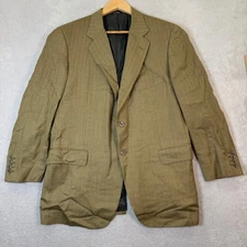 Holland Sherry London 1836 Mens 44R Silk Classic Herringbone Blazer Jacket Tan