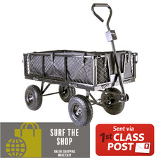 Garden TROLLEY Heavy Duty 350KG Cart Wagon INC. Liner & Removable/Folding Sides