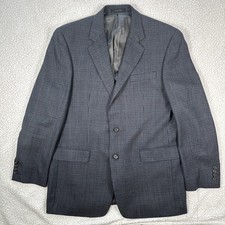 Lauren Ralph Lauren Blazer Men's 42L Blue Gray 100 Wool Suit Jacket EXCELLENT