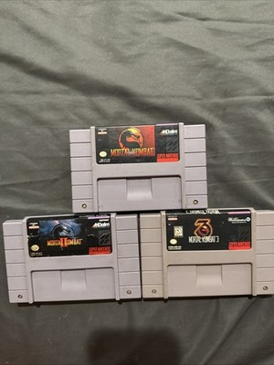 Mortal Kombat 1, 2 And 3 SNES Trilogy. Tested Working And Authentic