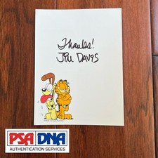 JIM DAVIS * PSA * GARFIELD Autograph Cat Print Signed * ODIE