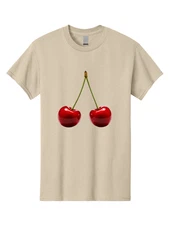 Two-Cherries-5 Mens Graphic Tee, 100% Cotton, Casual Summer Wear