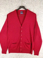 VTG JCPenny Cardigan Sweater Mens XL Red/Maroon 90s Kurt Cobain Mr. Rogers