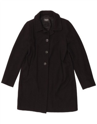 Marella Womens Overcoat UK 14 Large Black Virgin Wool DF30