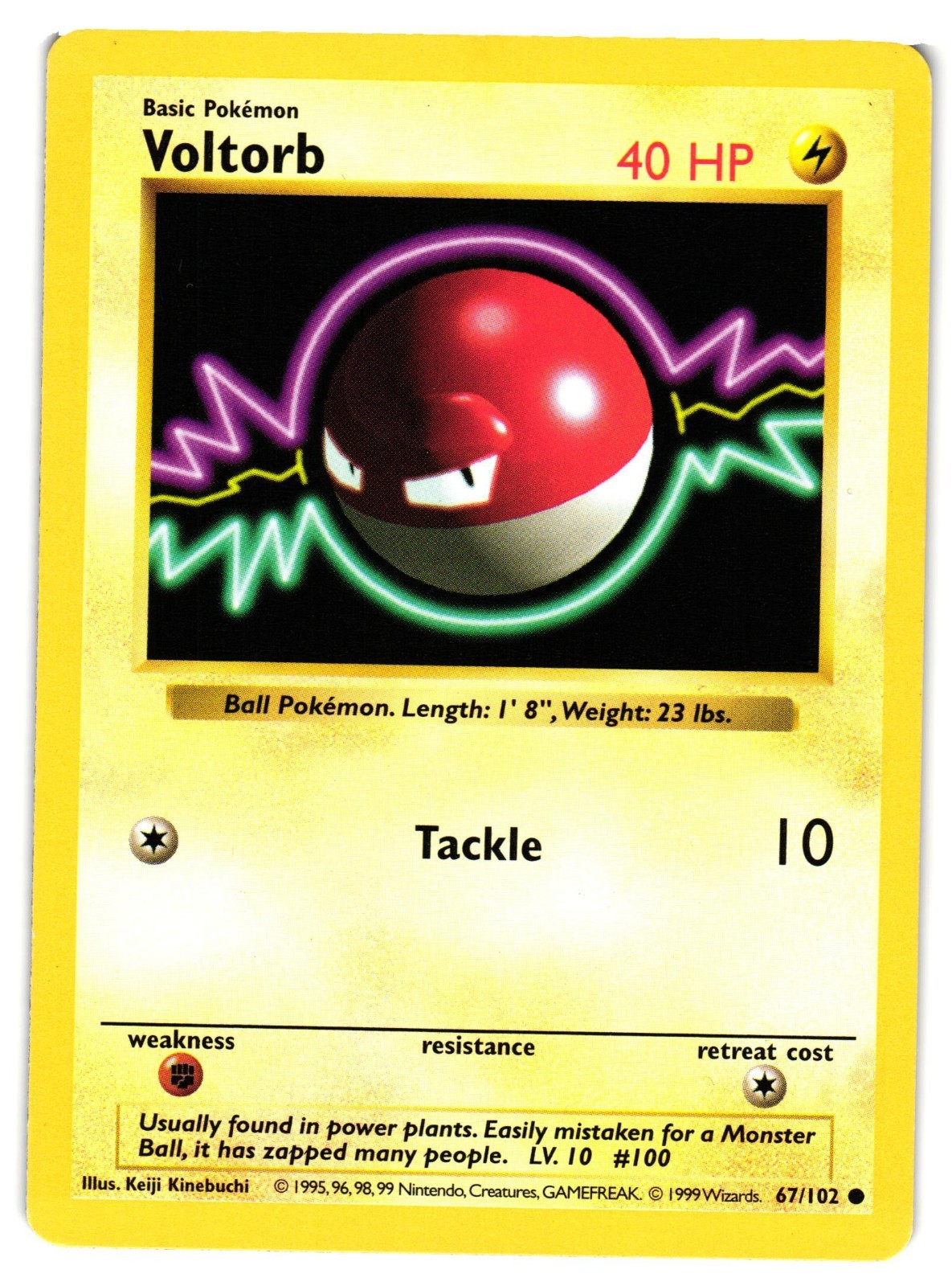 Pokemon TCG Voltorb 67/102 Common Shadowless LP