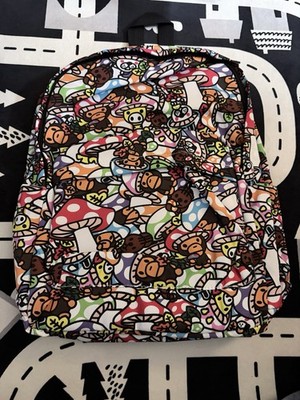 BAPE Baby Milo Kids 14  Backpack Mushroom Print Multicolor School Bag