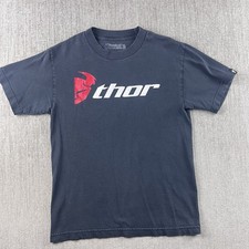 Y2K Thor Racing Shirt Size Small Mens Motocross USA Made Black Graphic Print
