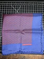 hermes paris silk scraf pocket square blue red handkerchief gavroche pochette