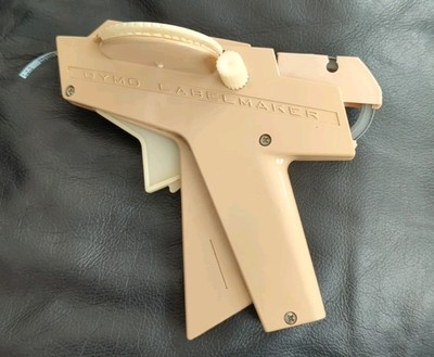 Vintage DYMO Label Maker Beige With Partial Roll Tape 1/4 