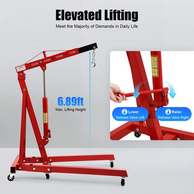 #ad 4409LBS 2 TON Heavey Duty Engine Motor Hoist Cherry Picker Shop Crane Lift New $177.33