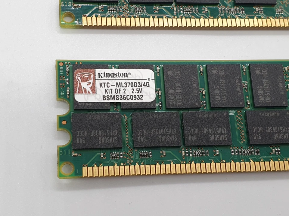Kingston 4GB Server RAM KIT DDR ECC 266MHz 2x2GB KTC-ML370G3/4G  184-pin DIMM - Image 2 of 4