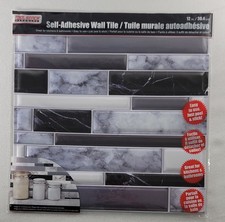 11 PCS Peel Stick Wall Tile ADH Mosaic Black/White/Grey Lightweight 12" 38.99