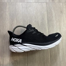 HOKA ONE ONE Clifton 8 Running Shoes Black Comfort Mens Size 12 Cushioned Active