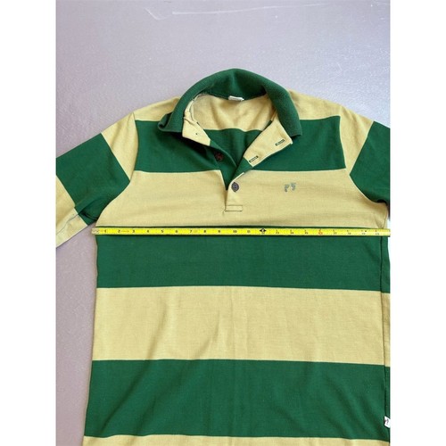 Hang Ten feet Herren Vintage gestreiftes Rugby Poloshirt gelb Größe Medium - Bild 4 von 6