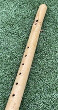 Vintage 19-Inch Handmade Wooden Flute   Rustic Folk Recorder Style Wind Instr
