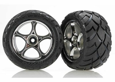 Traxxas 2478R Tires & wheels Tracer 2.2' chrome wheels Anaconda Bandit