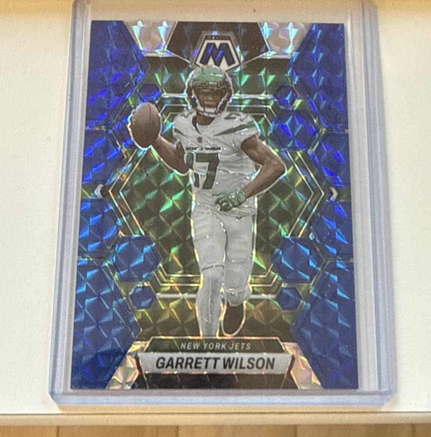 2023 Panini Mosaic - Garrett Wilson #75 Blue Mosaic Prizm /99