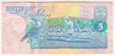 1996 Suriname 5 Gulden 852737 Paper Money Banknotes Currency