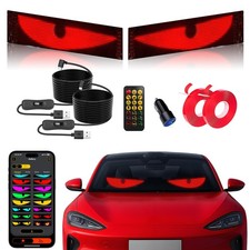 2PCS Devil Eyes Light for Cars,14.72inx3.62in Programmable Flexible LED Displ...