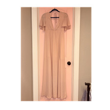 Show Me Your MuMu Faye Flutter Maxi Dress Blush Pink Size Small Boho Wedding